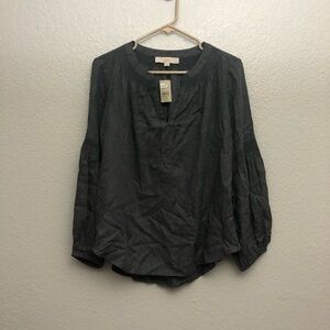 NWT LOFT‎ Petites Women’s V-Cut Charcoal Tunic Medium Petite